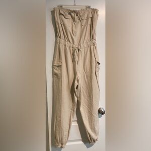 Madrag strapless romper.  Tan colored.  No tags. Size appropriate XL